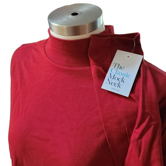 Classic Red Apple Mock Turtleneck Croft & Barrow Woman's 1X NWT JJ1071 - Picture 2 of 6
